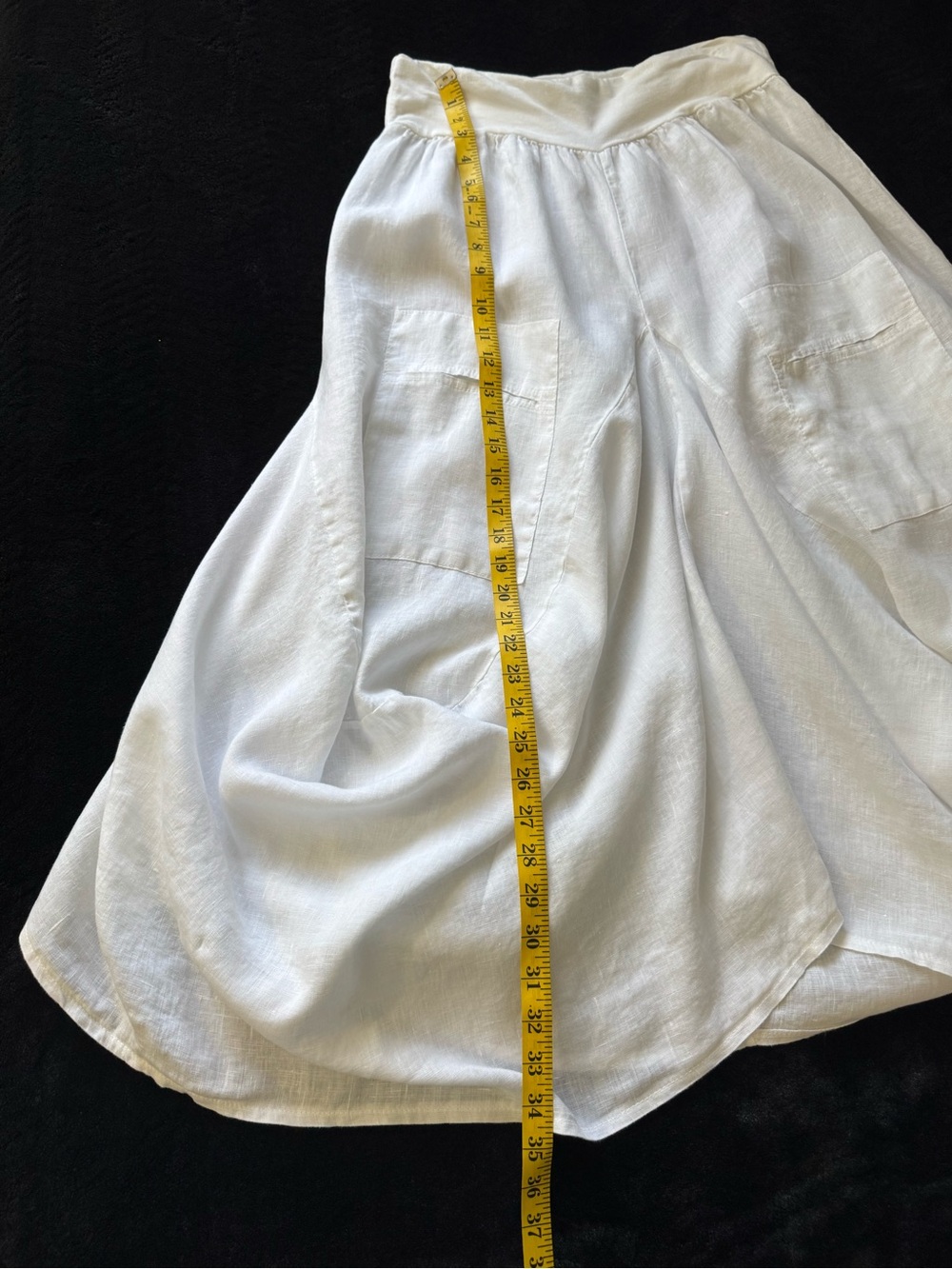 Tempo Paris Bubble Skirt Womens Sz M White Linen Jersey Boho Grunge Lagenlook - Picture 8 of 9